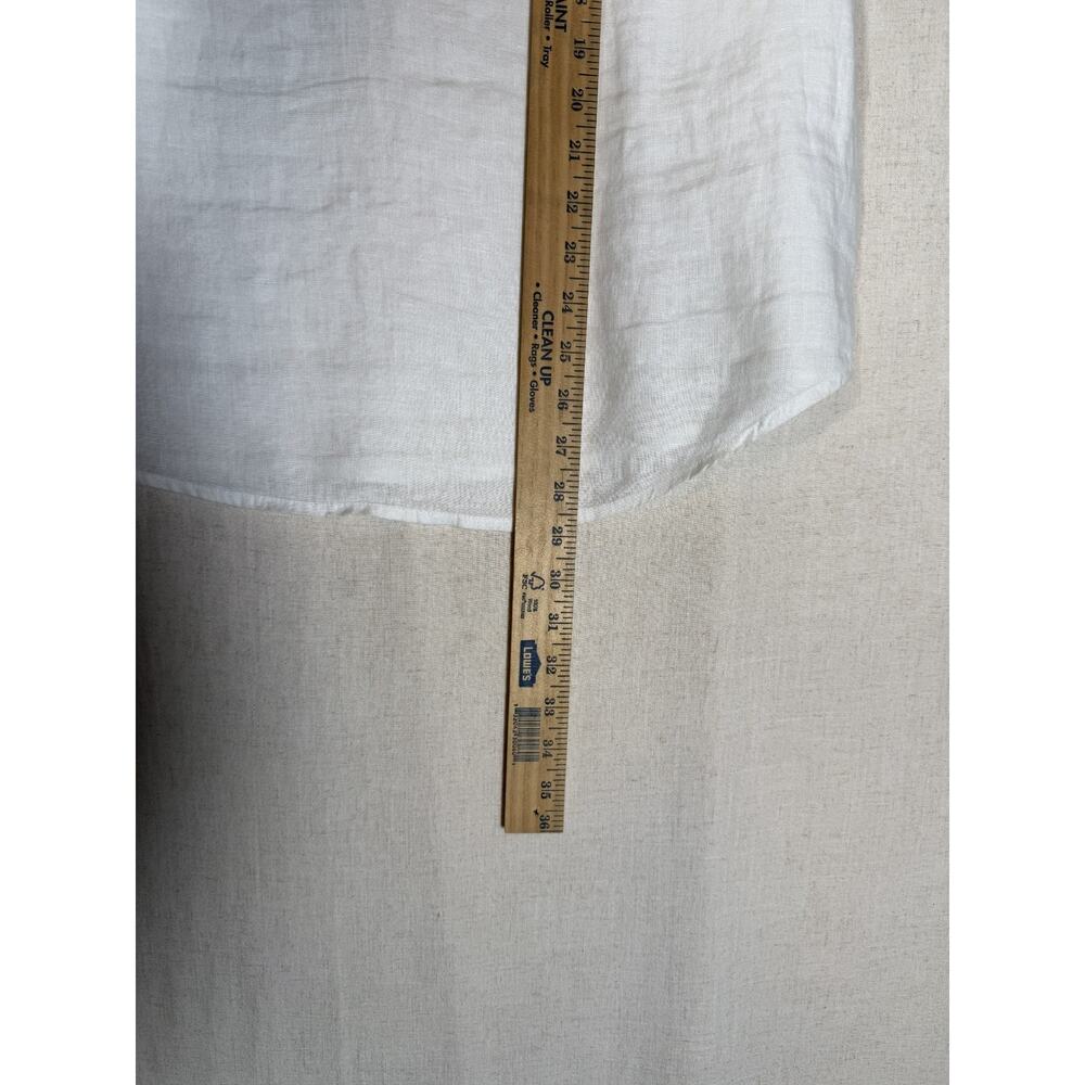 J Jill Love Linen Tunic Top 100% Linen Beaded Detail Size Medium - Picture 6 of 7